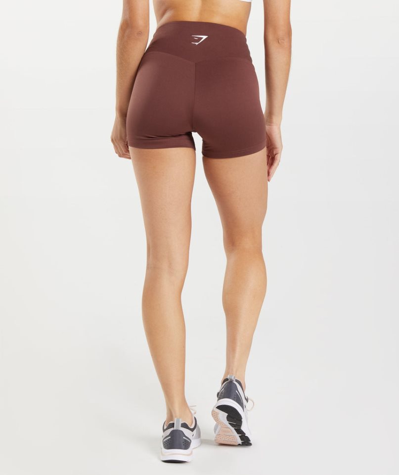 Women's Gymshark Training Shorts Dark Brown | NZ 9EZXLT